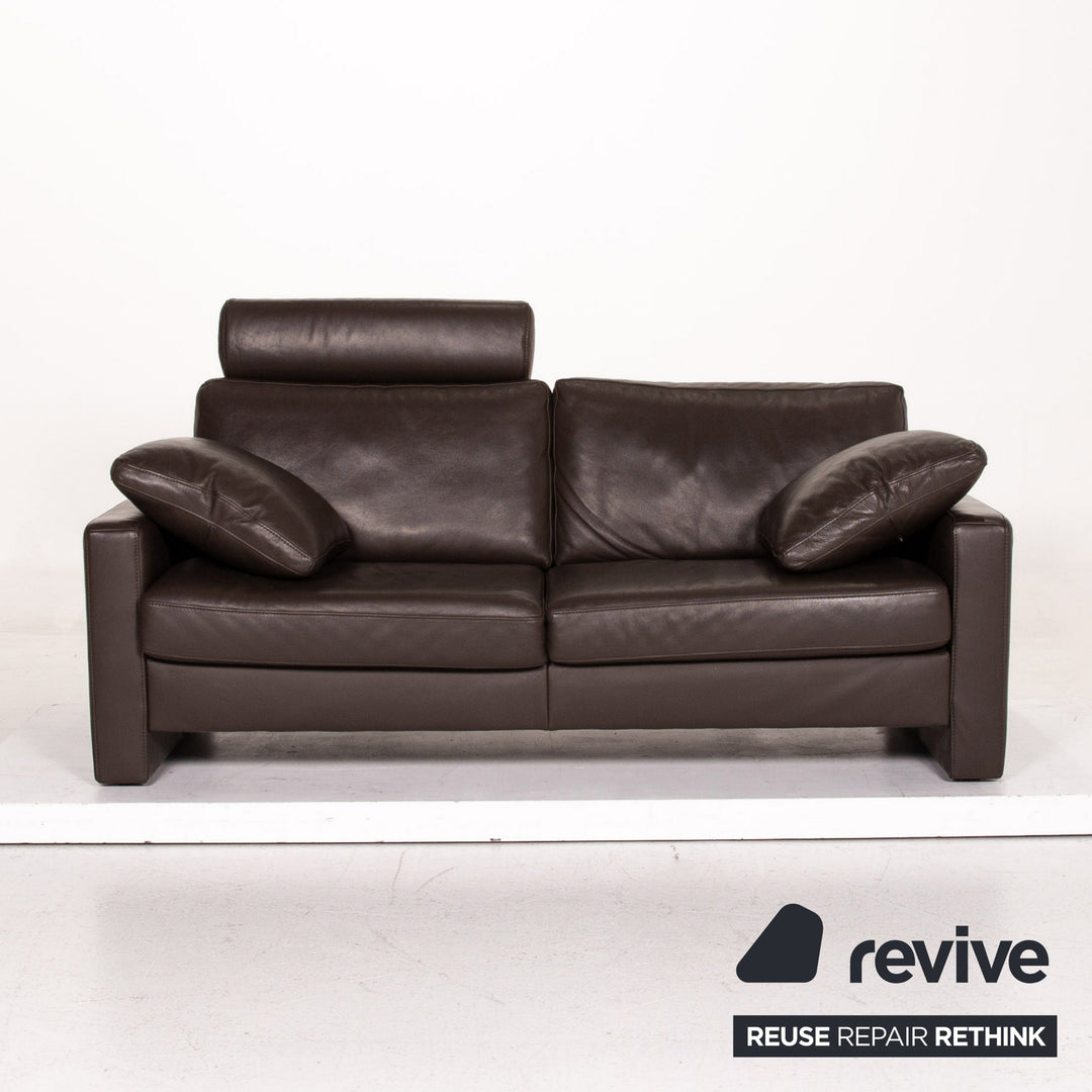 Ewald Schillig Concept Plus Leder Sofa Braun Dunkelbraun Zweisitzer Couch #14906