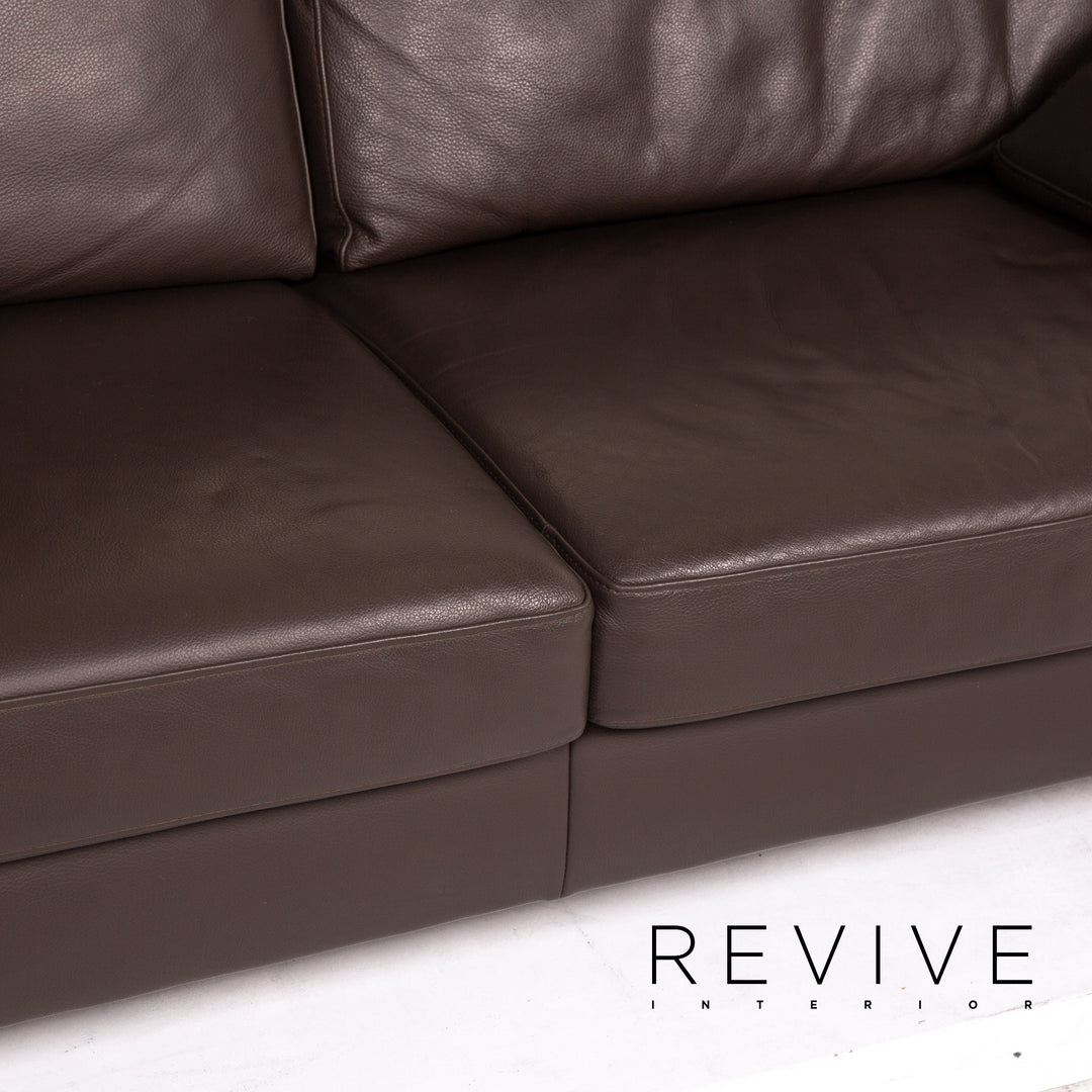 Ewald Schillig Concept Plus Leder Sofa Garnitur Braun Dunkelbraun 1x Dreisitzer 1x Zweisitzer 1x Sessel #15306