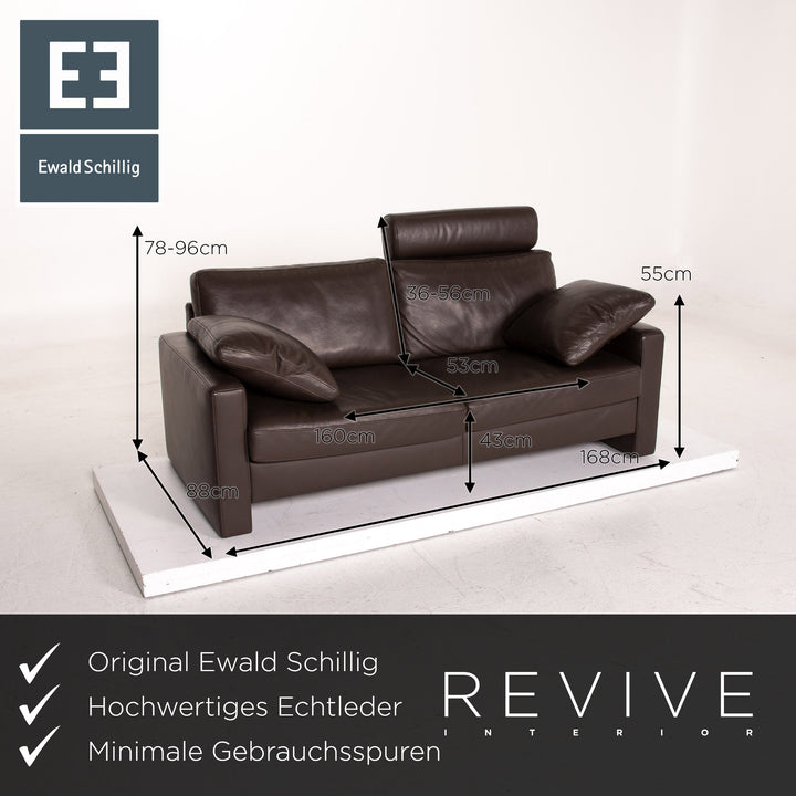 Ewald Schillig Concept Plus Leder Sofa Garnitur Braun Dunkelbraun 1x Dreisitzer 1x Zweisitzer 1x Sessel #15306