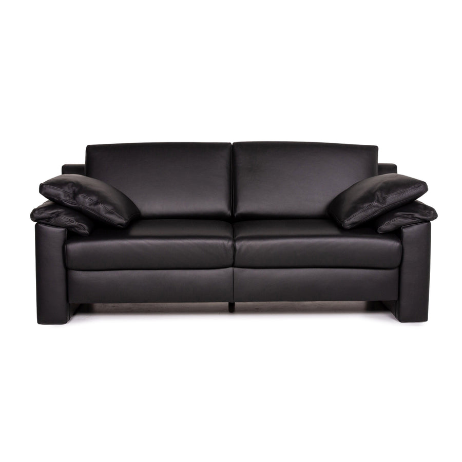 Ewald Schillig Concept Plus Leder Sofa Schwarz Zweisitzer Couch #14406