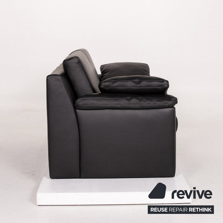 Ewald Schillig Concept Plus Leder Sofa Schwarz Zweisitzer Couch #14406