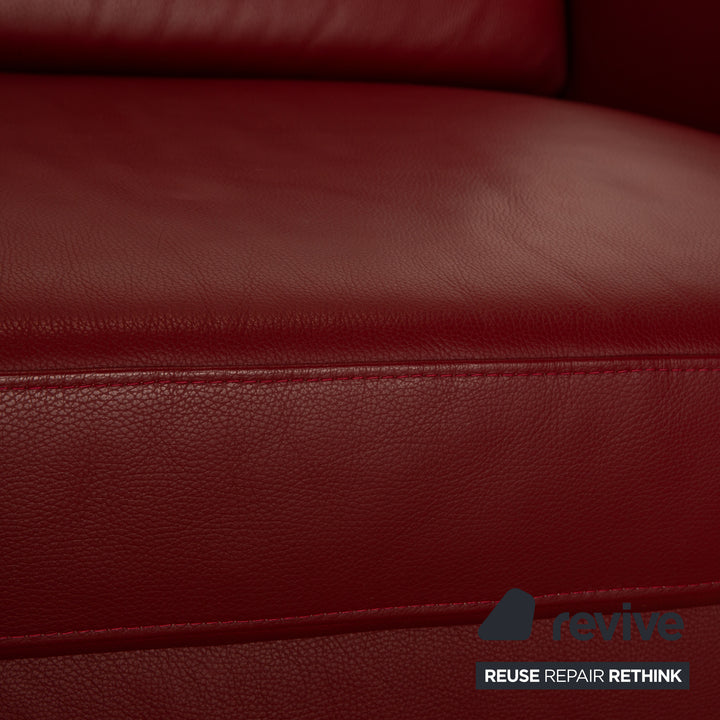 Ewald Schillig Concept Plus Leder Zweisitzer Rot Sofa Couch
