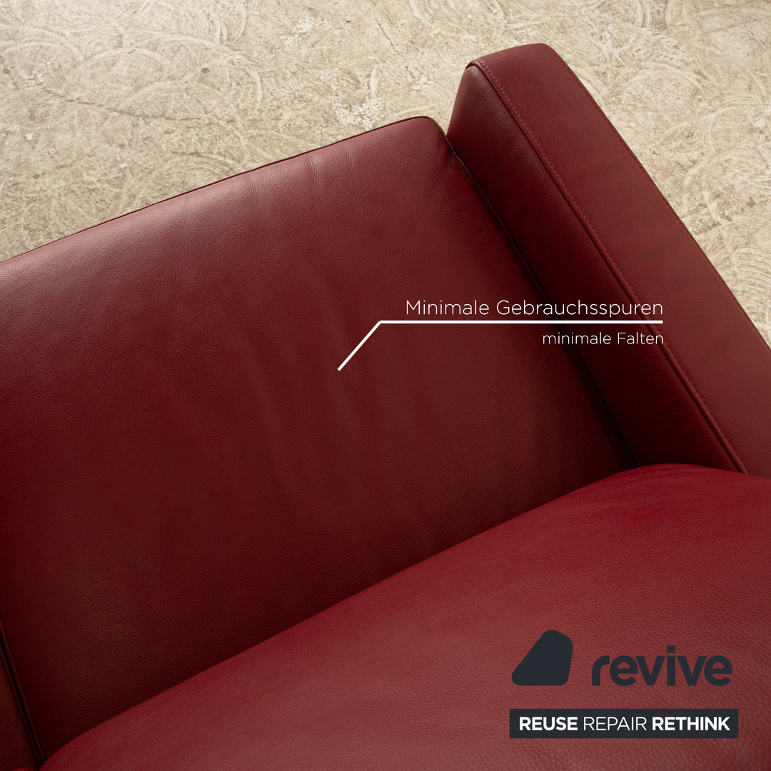 Ewald Schillig Concept Plus Leder Zweisitzer Rot Sofa Couch