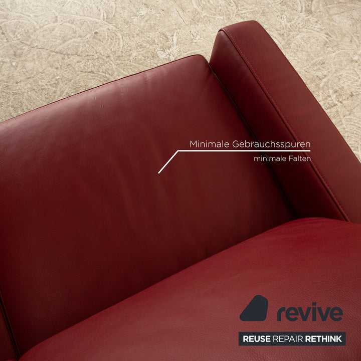 Ewald Schillig Concept Plus Leder Zweisitzer Rot Sofa Couch