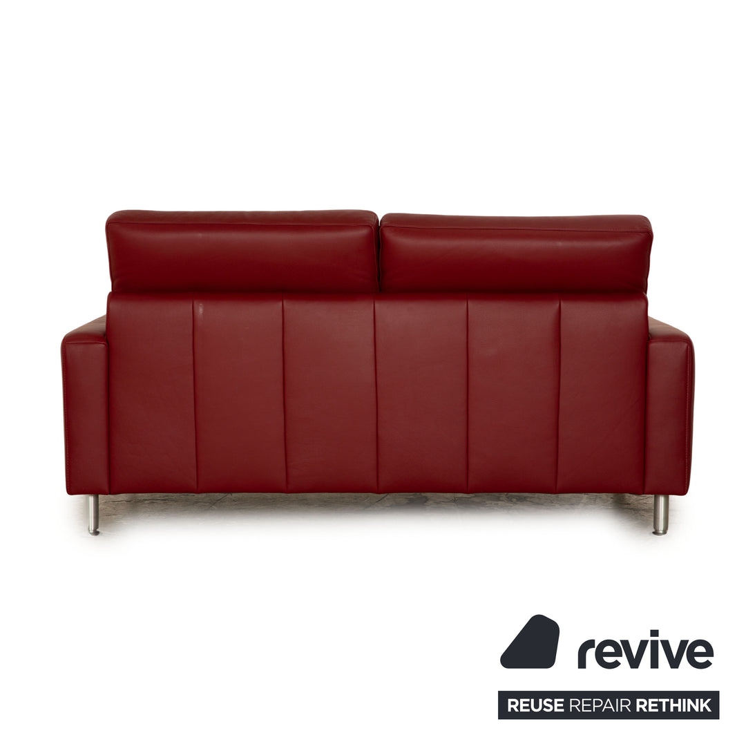 Ewald Schillig Concept Plus Leder Zweisitzer Rot Sofa Couch