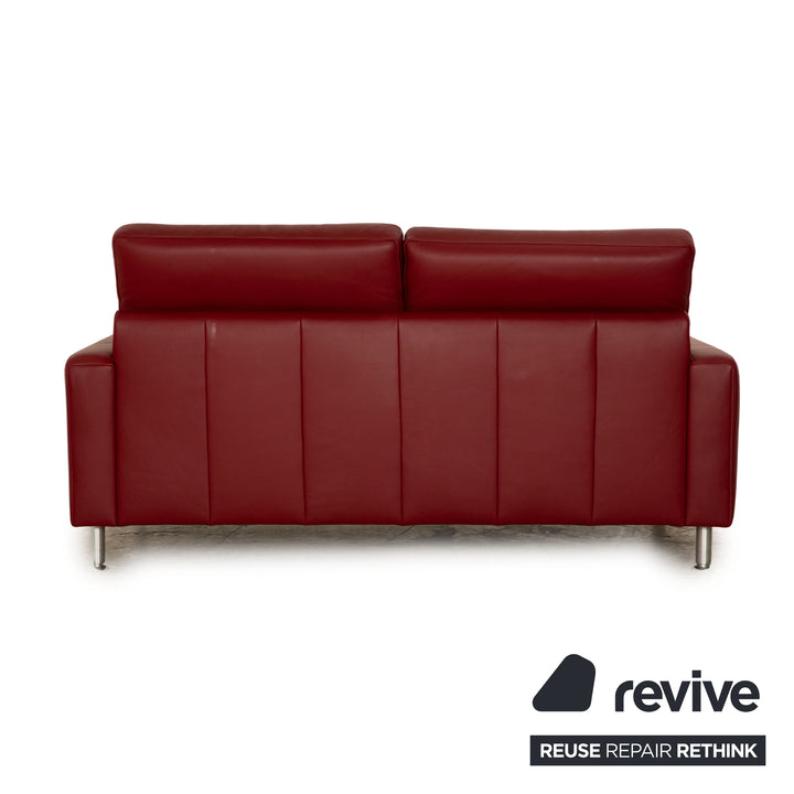 Ewald Schillig Concept Plus Leder Zweisitzer Rot Sofa Couch