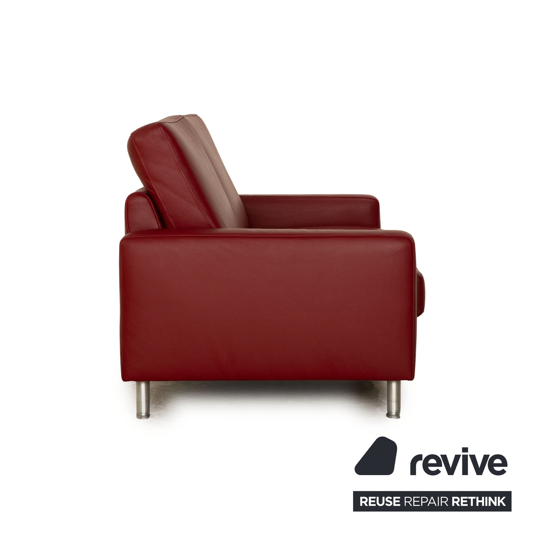 Ewald Schillig Concept Plus Leder Zweisitzer Rot Sofa Couch