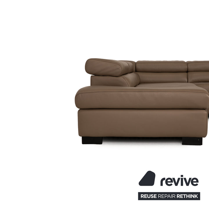 Ewald Schillig Courage Leder Ecksofa Braun Sofa Couch Funktion