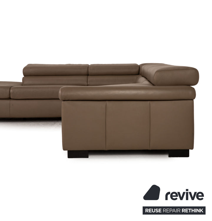 Ewald Schillig Courage Leder Ecksofa Braun Sofa Couch Funktion