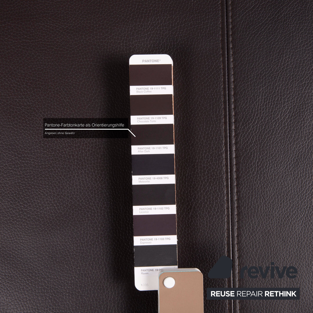 Ewald Schillig Courage Leder Hocker Dunkelbraun Sitzbank Braun
