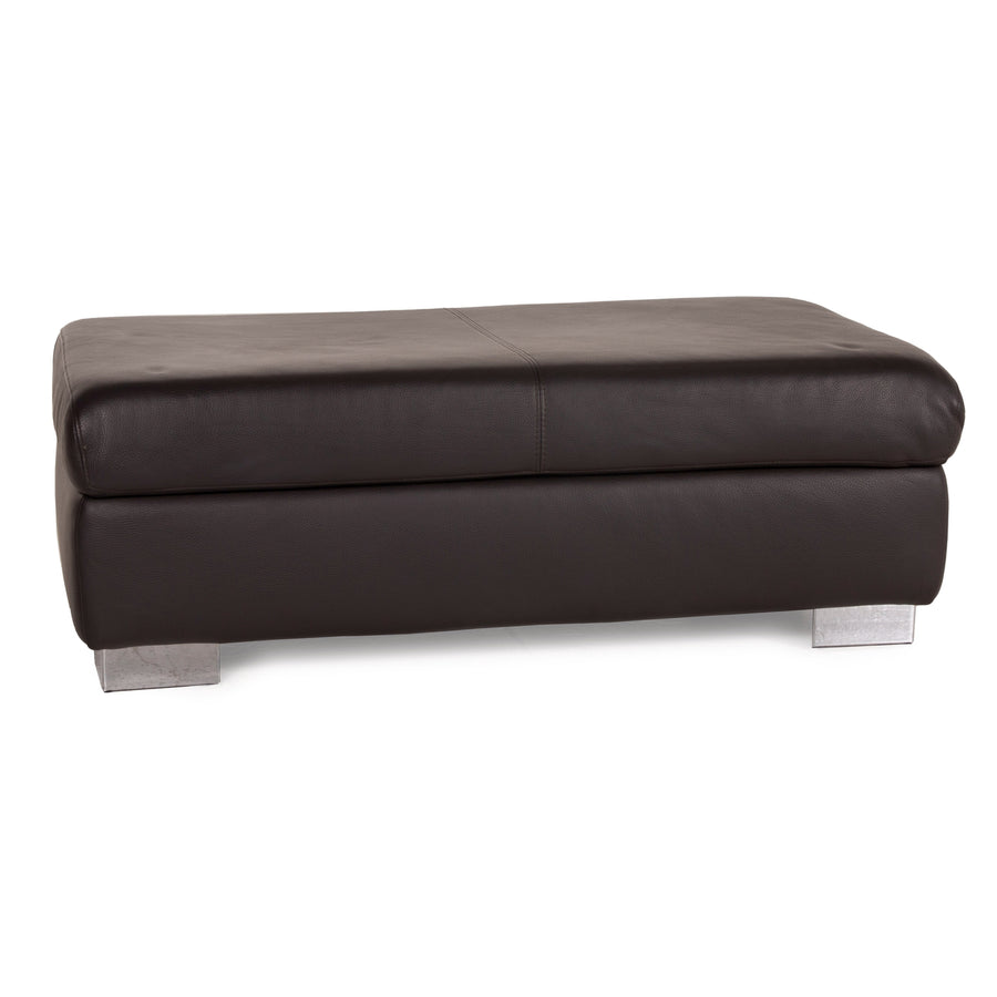 Ewald Schillig Courage Leder Hocker Dunkelbraun Sitzbank Braun