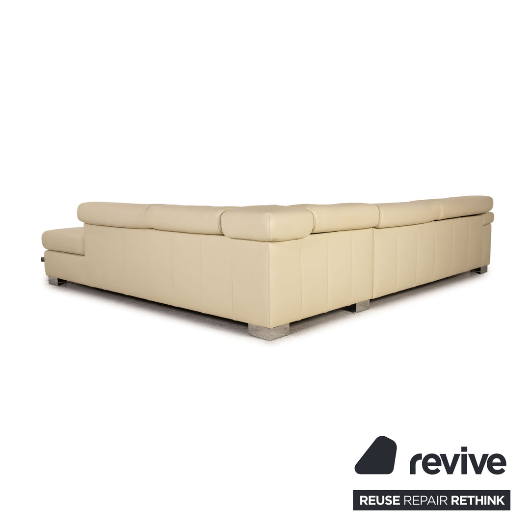 Ewald Schillig Courage Leder Sofa Creme Ecksofa Couch Funktion