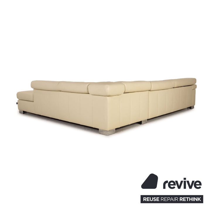 Ewald Schillig Courage Leder Sofa Creme Ecksofa Couch Funktion