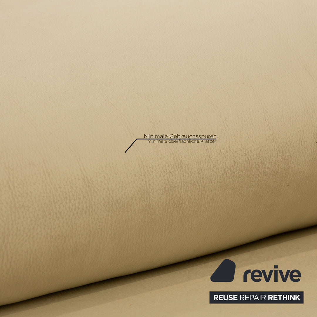 Ewald Schillig Courage Leder Sofa Creme Ecksofa Couch Funktion