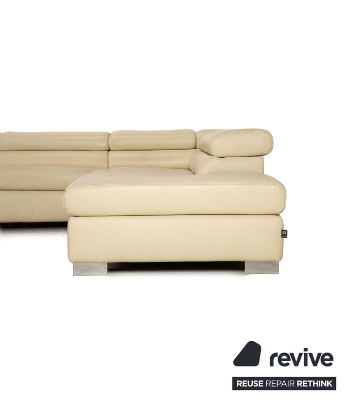 Ewald Schillig Courage Leder Sofa Creme Ecksofa Couch Funktion