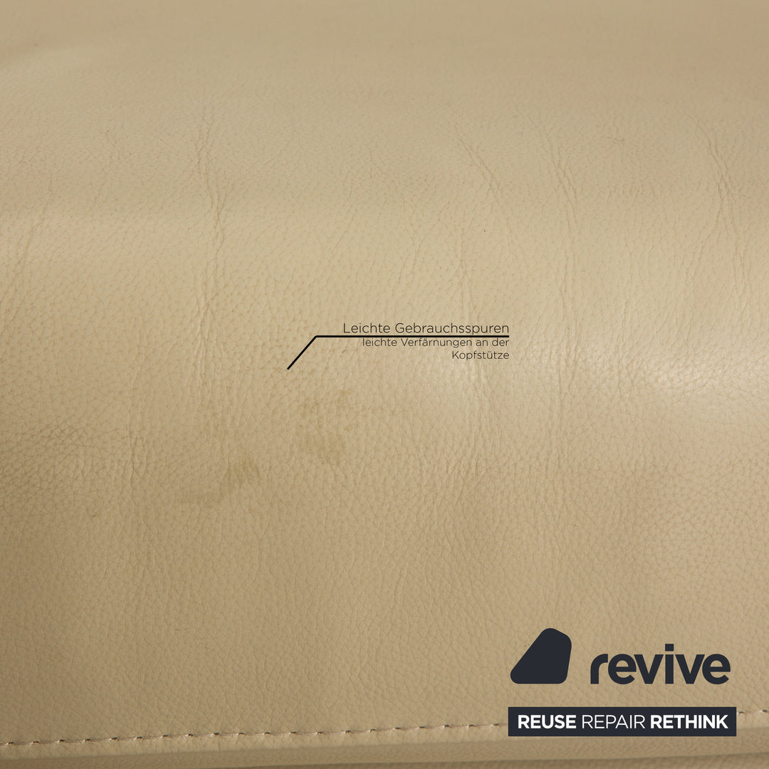 Ewald Schillig Courage Leder Sofa Creme Ecksofa Couch Funktion
