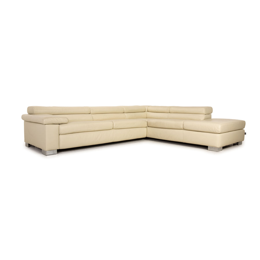 Ewald Schillig Courage Leder Sofa Creme Ecksofa Couch Funktion