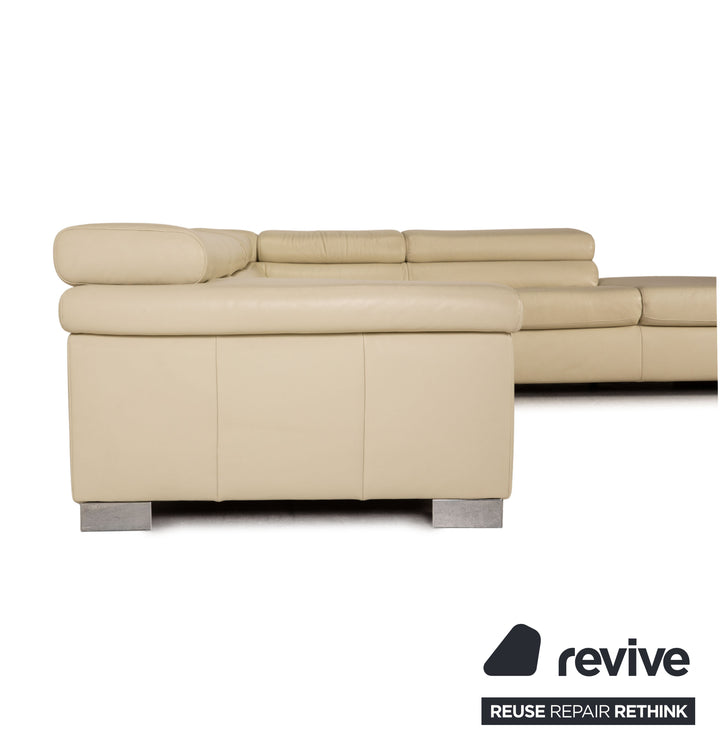 Ewald Schillig Courage Leder Sofa Creme Ecksofa Couch Funktion