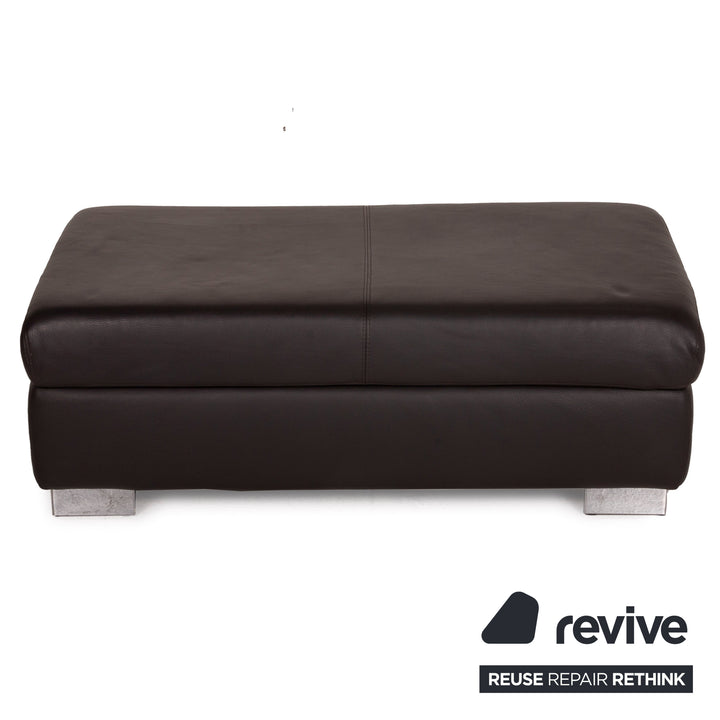 Ewald Schillig Courage Leder Sofa Garnitur Dunkelbraun Zweisitzer Hocker Braun