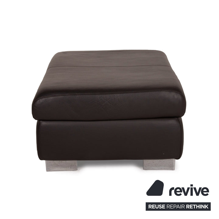 Ewald Schillig Courage Leder Sofa Garnitur Dunkelbraun Zweisitzer Hocker Braun