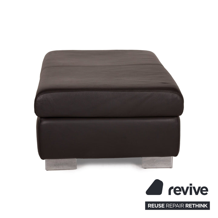 Ewald Schillig Courage Leder Sofa Garnitur Dunkelbraun Zweisitzer Hocker Braun
