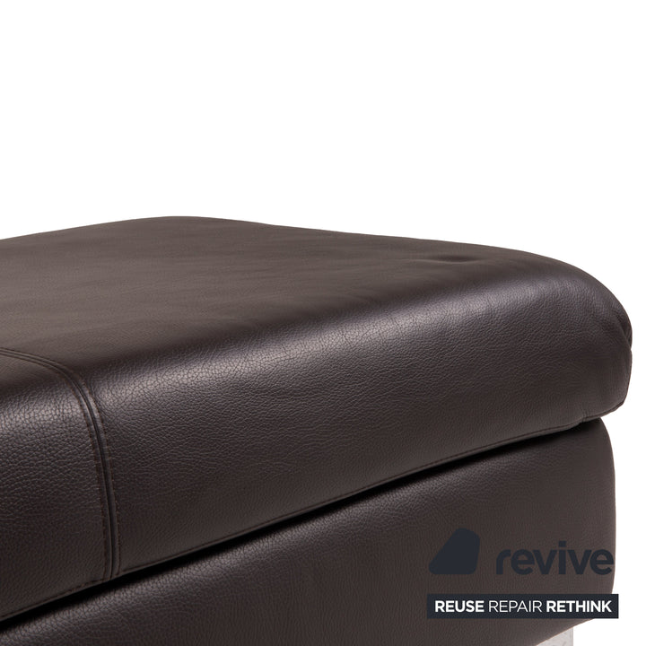 Ewald Schillig Courage Leder Sofa Garnitur Dunkelbraun Zweisitzer Hocker Braun