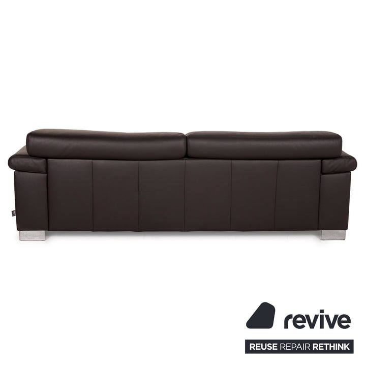 Ewald Schillig Courage Leder Sofa Garnitur Dunkelbraun Zweisitzer Hocker Braun