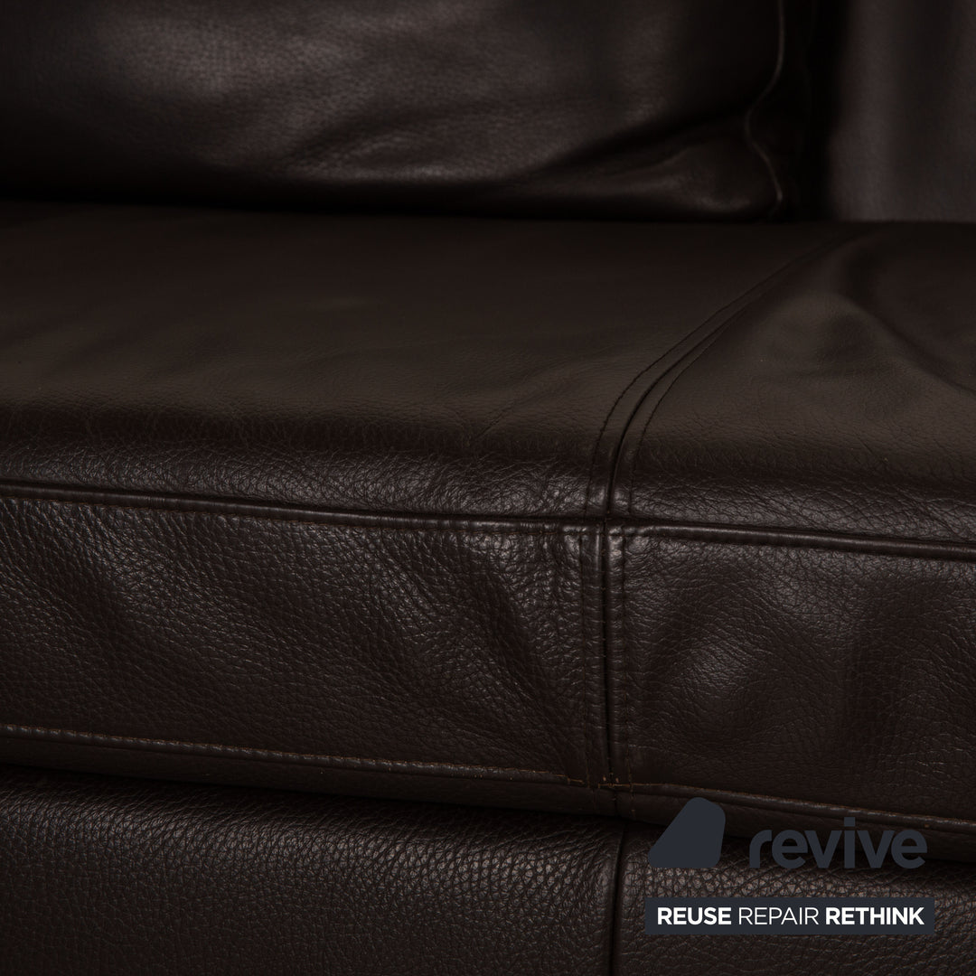 Ewald Schillig Domino Leder Ecksofa Dunkelbraun Sofa Couch