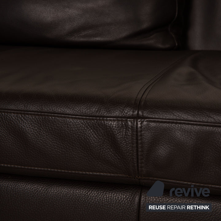 Ewald Schillig Domino Leder Ecksofa Dunkelbraun Sofa Couch