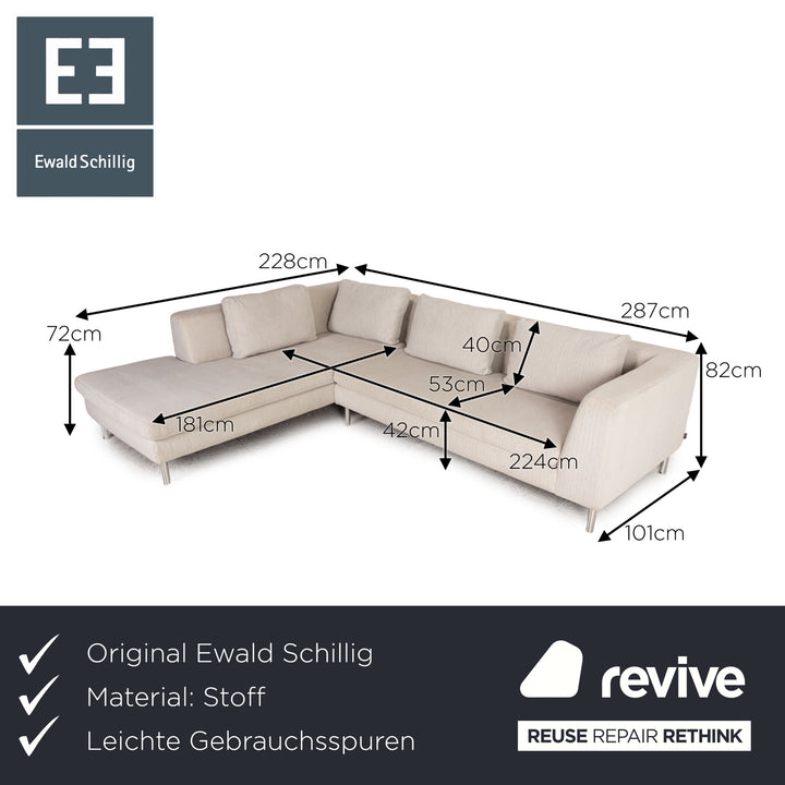 Ewald Schillig Domino Stoff Ecksofa Grau Sofa Couch