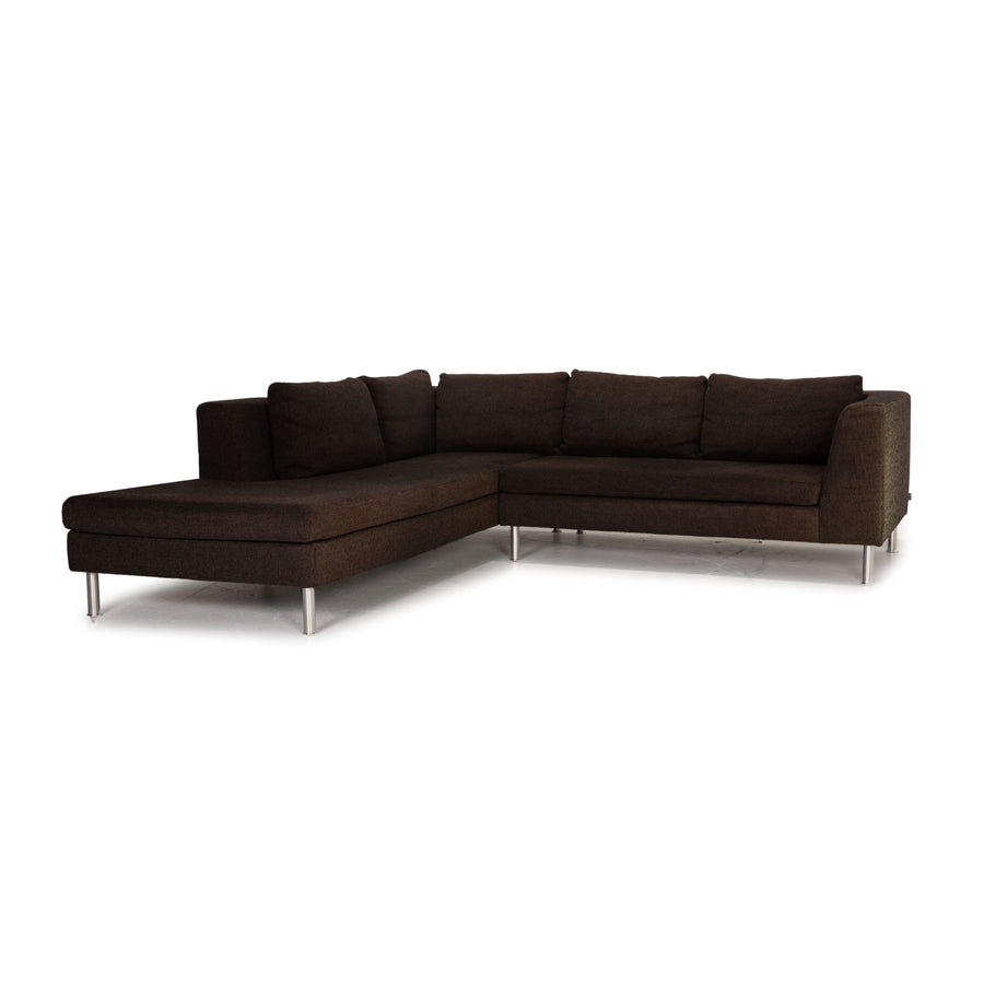 Ewald Schillig Domino fabric sofa brown corner sofa couch