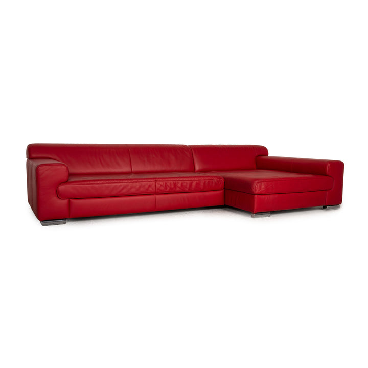Ewald Schillig Donna Leder Ecksofa Rot Sofa Couch