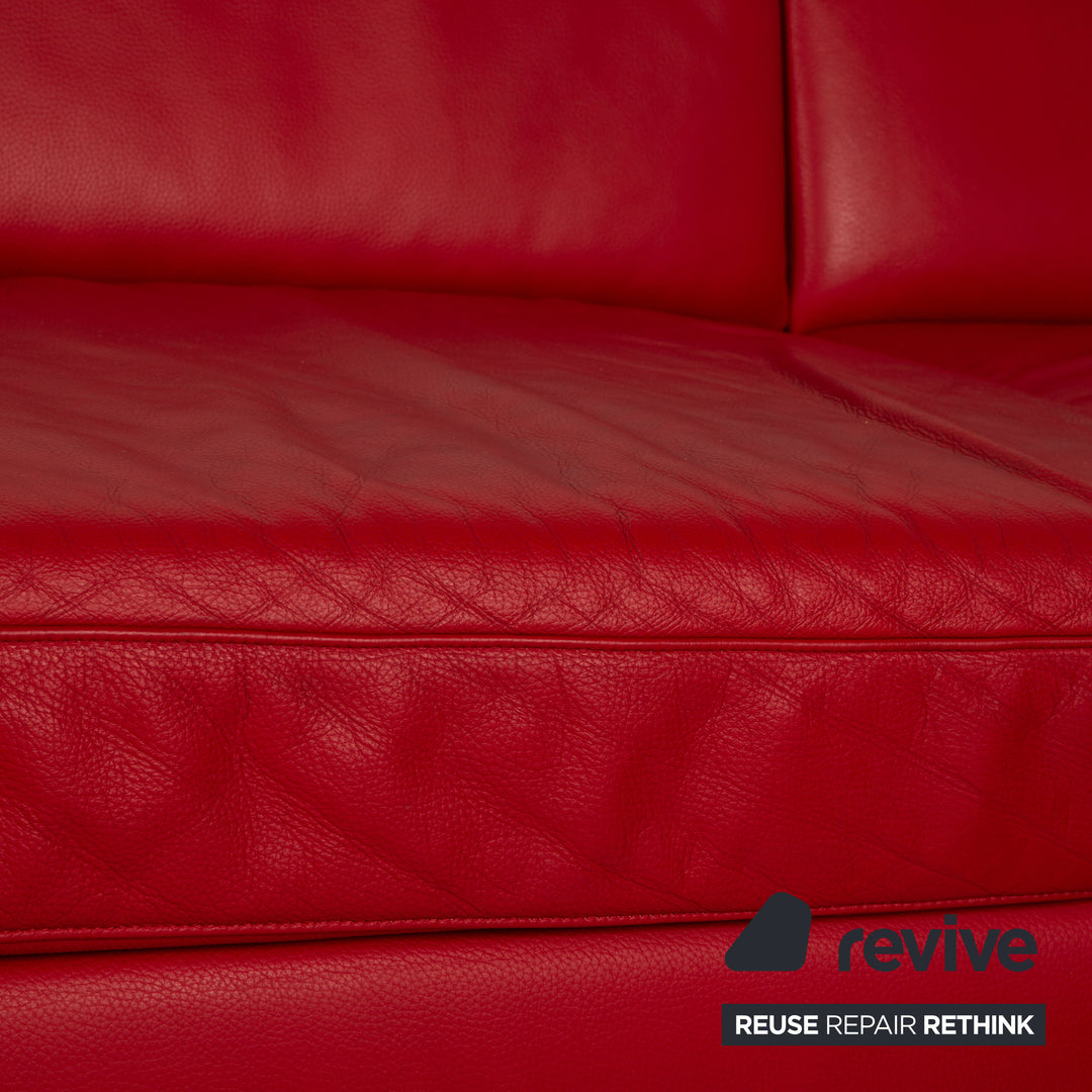 Ewald Schillig Donna Leder Ecksofa Rot Sofa Couch