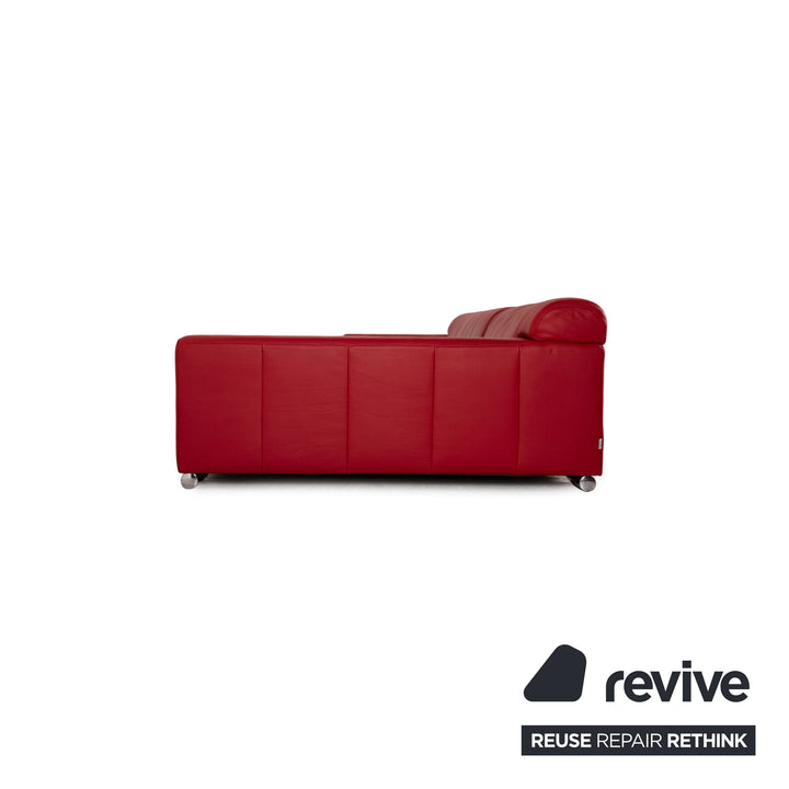 Ewald Schillig Donna Leder Ecksofa Rot Sofa Couch