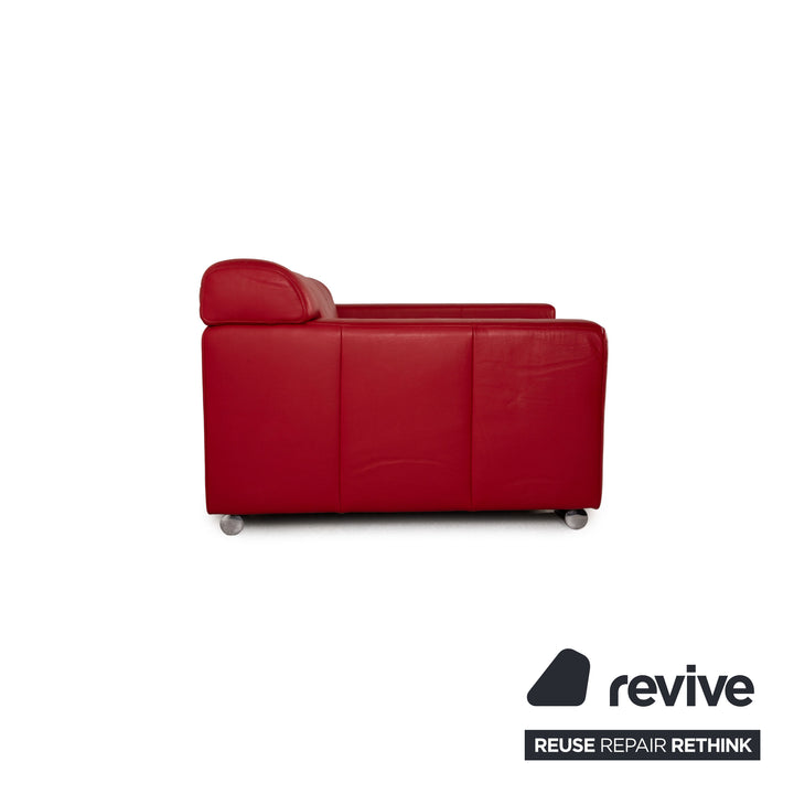 Ewald Schillig Donna Leder Ecksofa Rot Sofa Couch