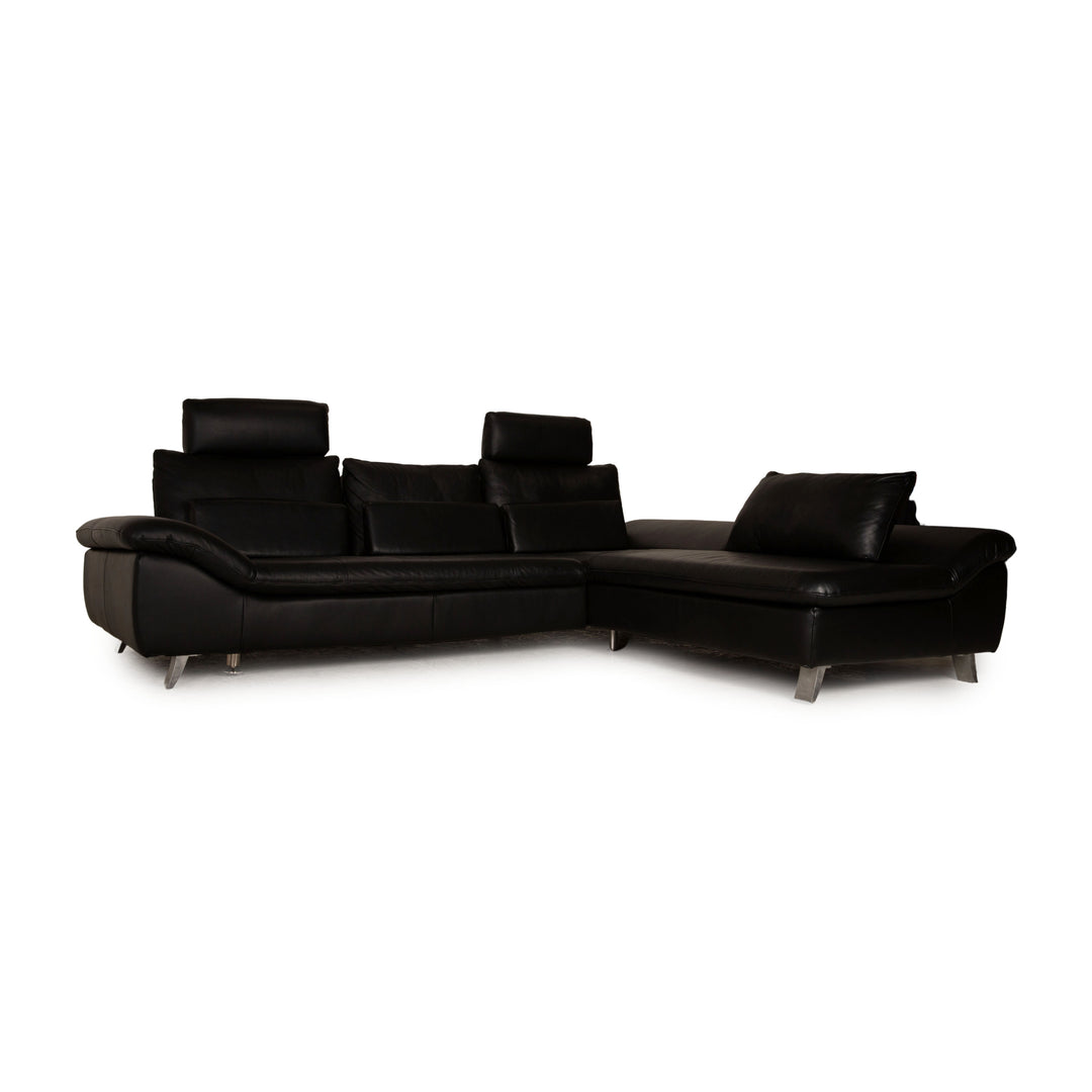 Ewald Schillig Dragon Leder Ecksofa Schwarz Sofa Couch Funktion