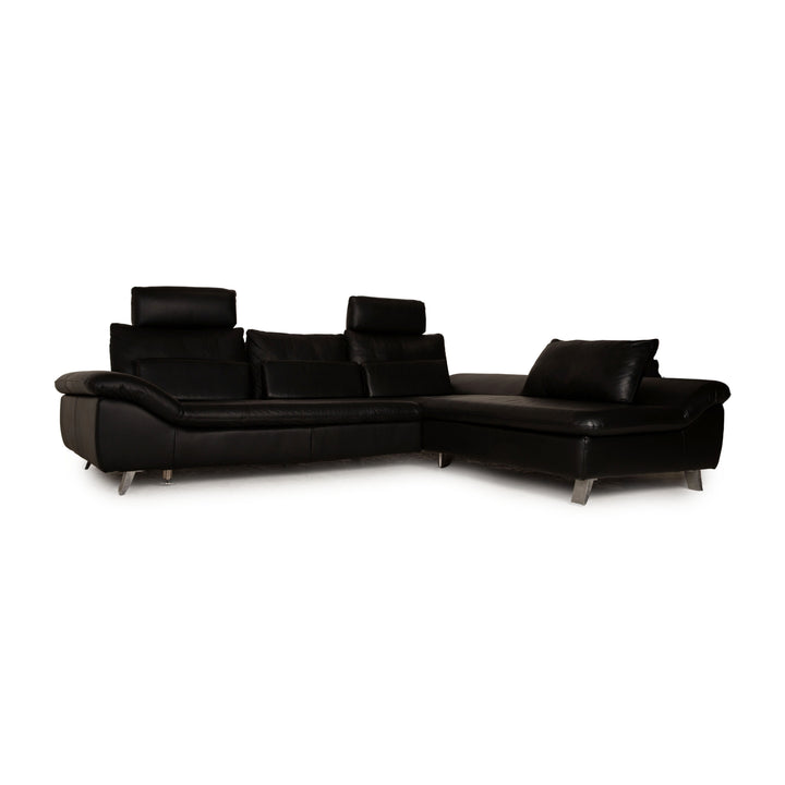 Ewald Schillig Dragon Leder Ecksofa Schwarz Sofa Couch Funktion