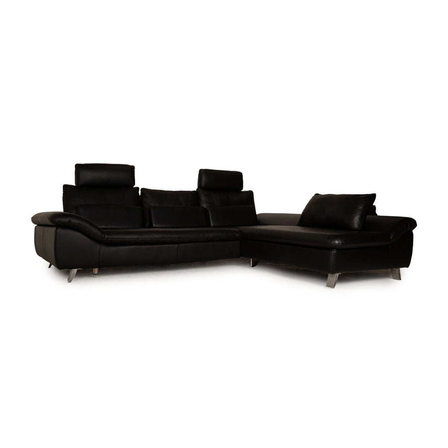 Ewald Schillig Dragon Leder Ecksofa Schwarz Sofa Couch Funktion
