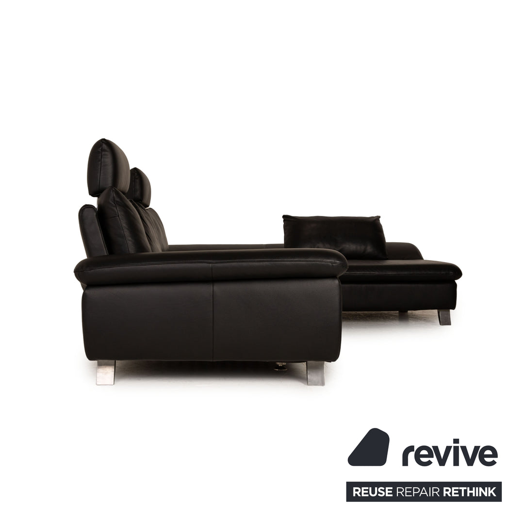 Ewald Schillig Dragon Leder Ecksofa Schwarz Sofa Couch Funktion