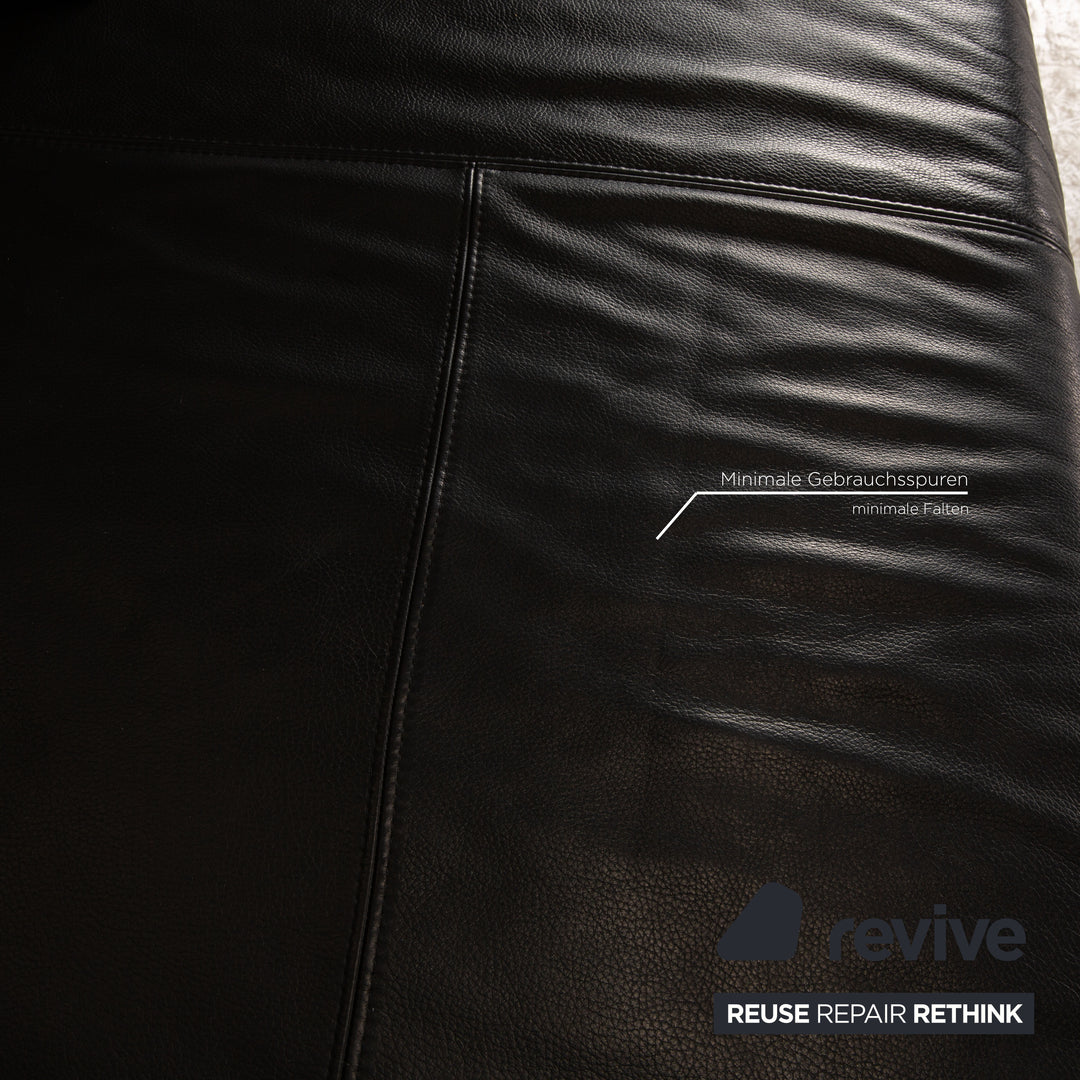 Ewald Schillig Dragon Leder Ecksofa Schwarz Sofa Couch Funktion