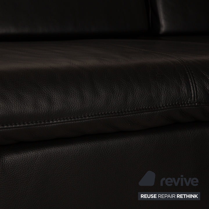 Ewald Schillig Dragon Leder Ecksofa Schwarz Sofa Couch Funktion