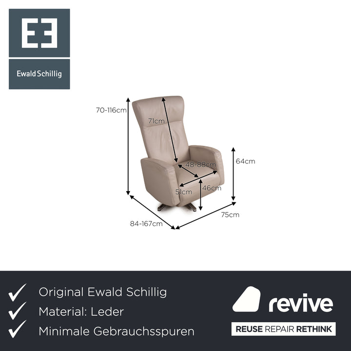 Ewald Schillig Dream Star Leather Armchair Cream Function relax function