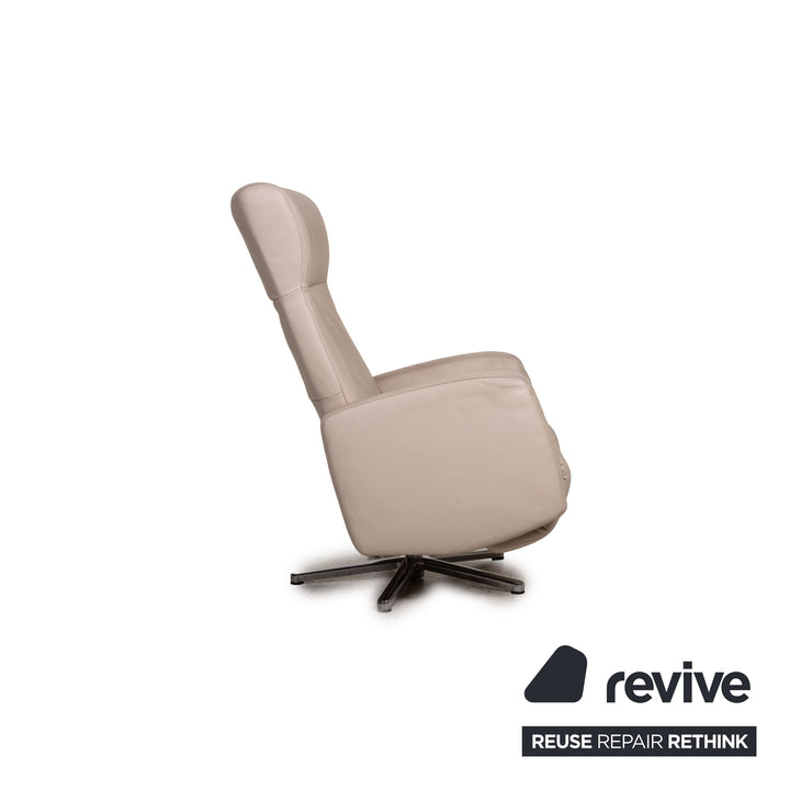 Ewald Schillig Dream Star Leder Sofa Garnitur Creme Ecksofa Sessel Hocker Funktion