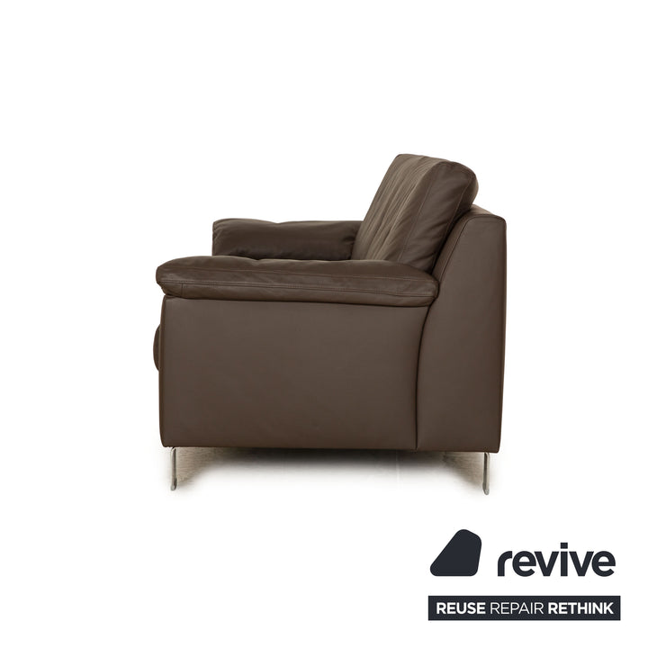 Ewald Schillig Flex Plus Leder Dreisitzer Braun Dunkelbraun Sofa Couch