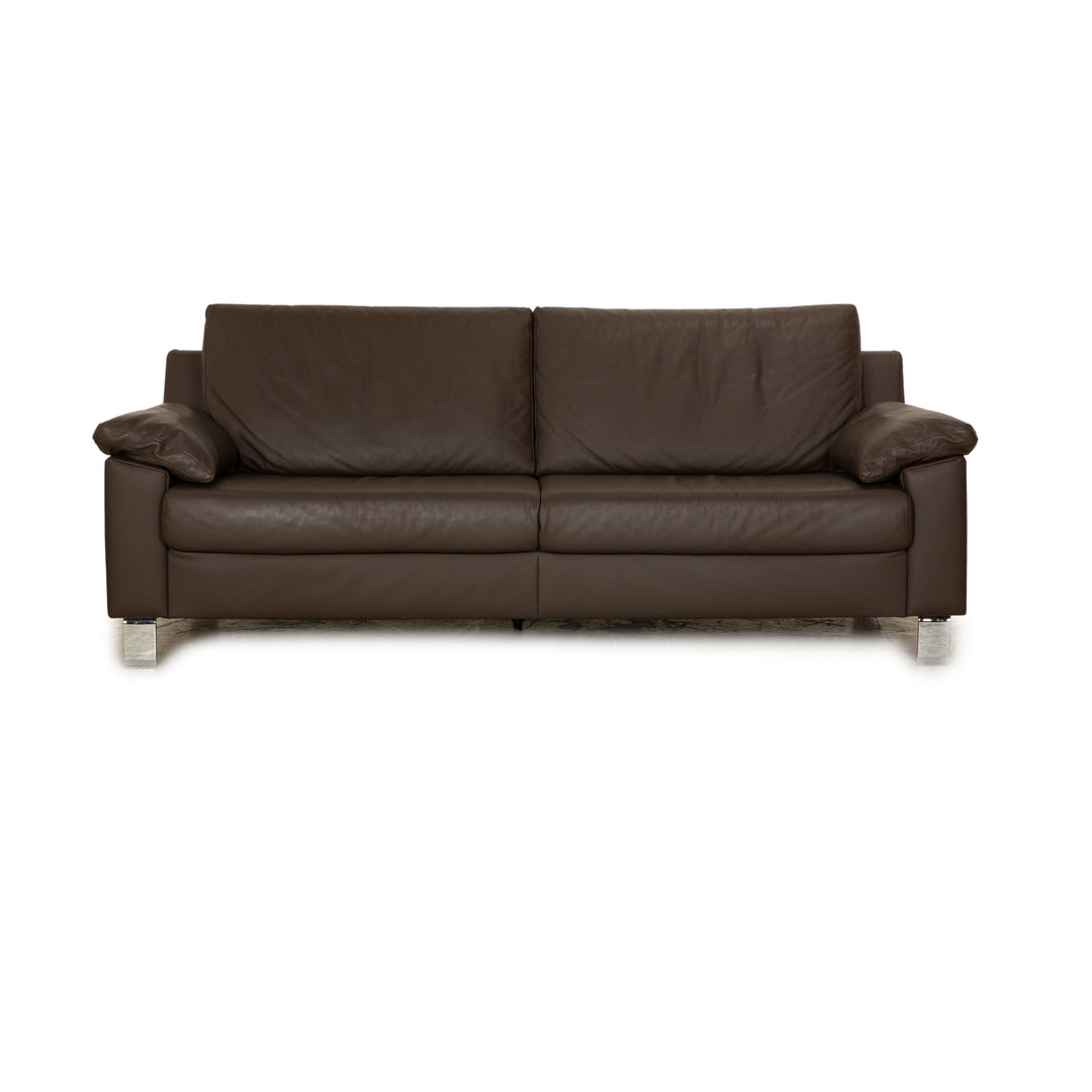 Ewald Schillig Flex Plus Leder Dreisitzer Braun Dunkelbraun Sofa Couch