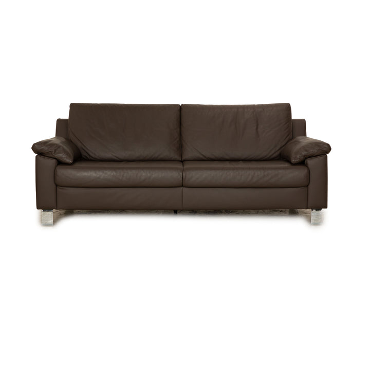 Ewald Schillig Flex Plus Leder Dreisitzer Braun Dunkelbraun Sofa Couch