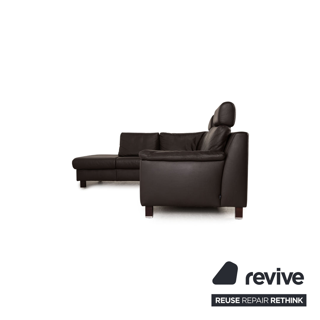 Ewald Schillig Flex Plus Leder Ecksofa Braun Dunkelbraun Sofa Couch Recamiere links