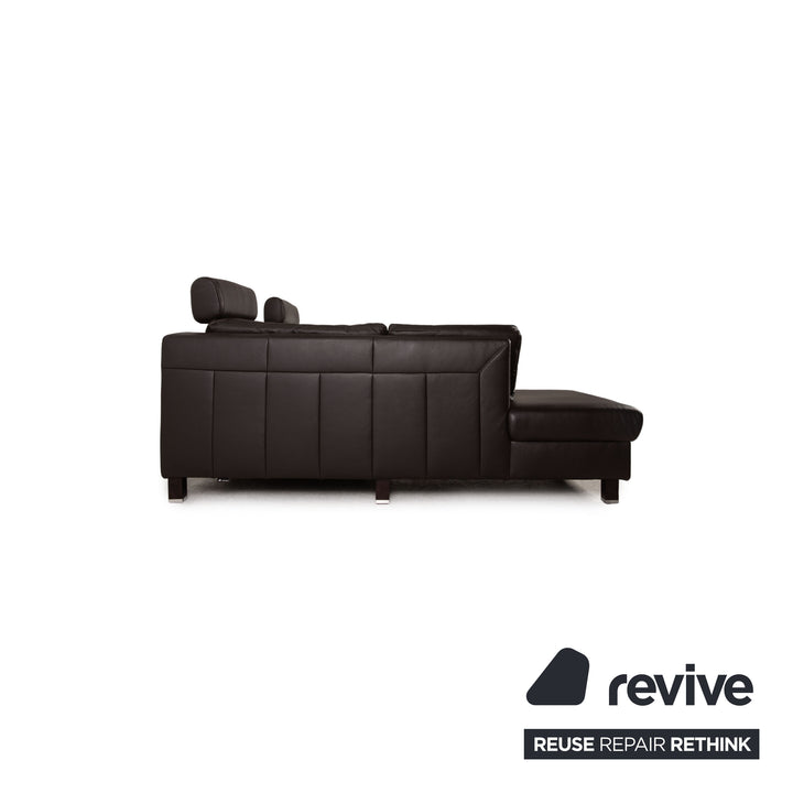 Ewald Schillig Flex Plus Leder Ecksofa Braun Dunkelbraun Sofa Couch Recamiere links