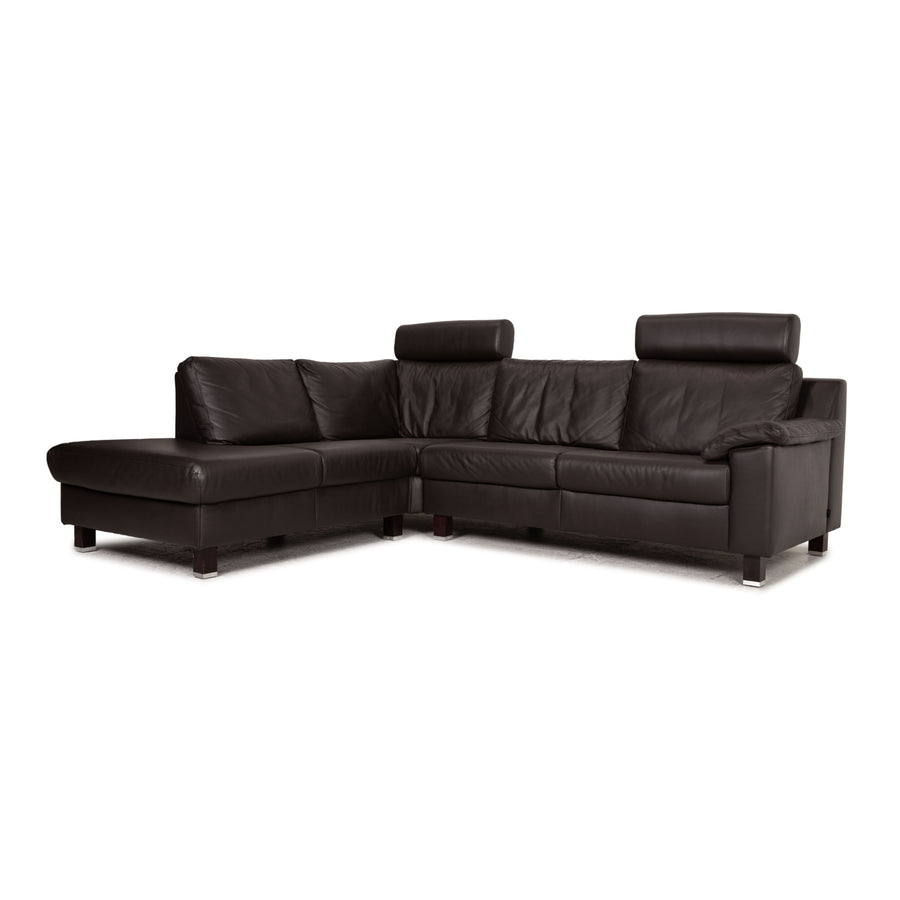 Ewald Schillig Flex Plus Leder Ecksofa Braun Dunkelbraun Sofa Couch Recamiere links
