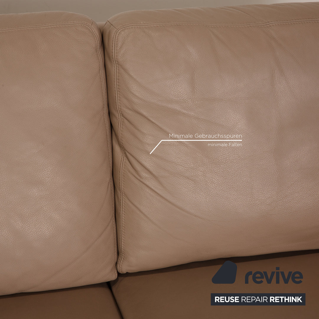 Ewald Schillig Flex Plus Leather Corner Sofa Gray Brown Sofa Couch